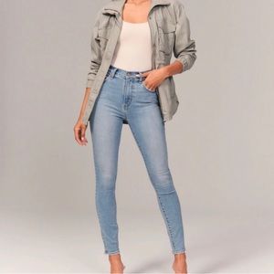 Abercrombie High Rise Super Skinny Ankle Jeans Light